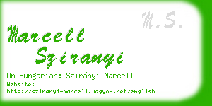 marcell sziranyi business card